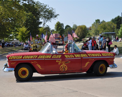 Red double-sided car from the Louisa County Shrine Club